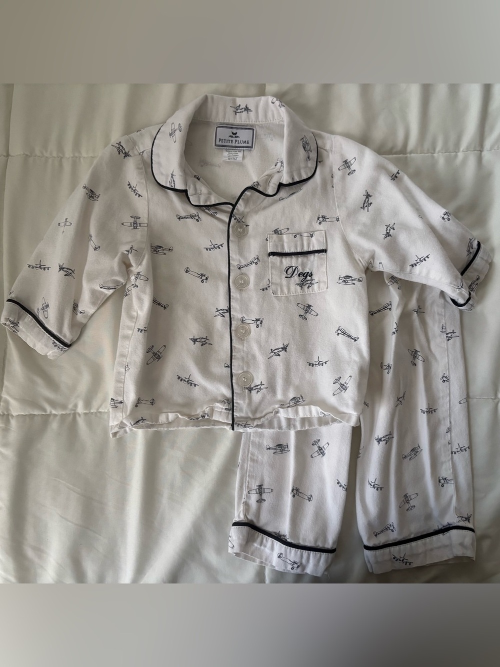 Petite Plume Baby Airplane Pajama Set